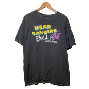 Oversized Head Bangers Ball MTV Gray T-Shirt